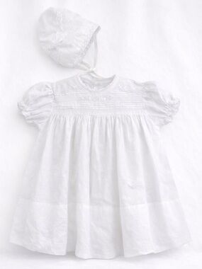 Feltman Brothers 3M White Heirloom Dress Set w Bonnet & Slip Christening Smock